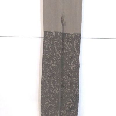 George Tights Womens Size 3 Brown Black Floral Print Design Machine Washable